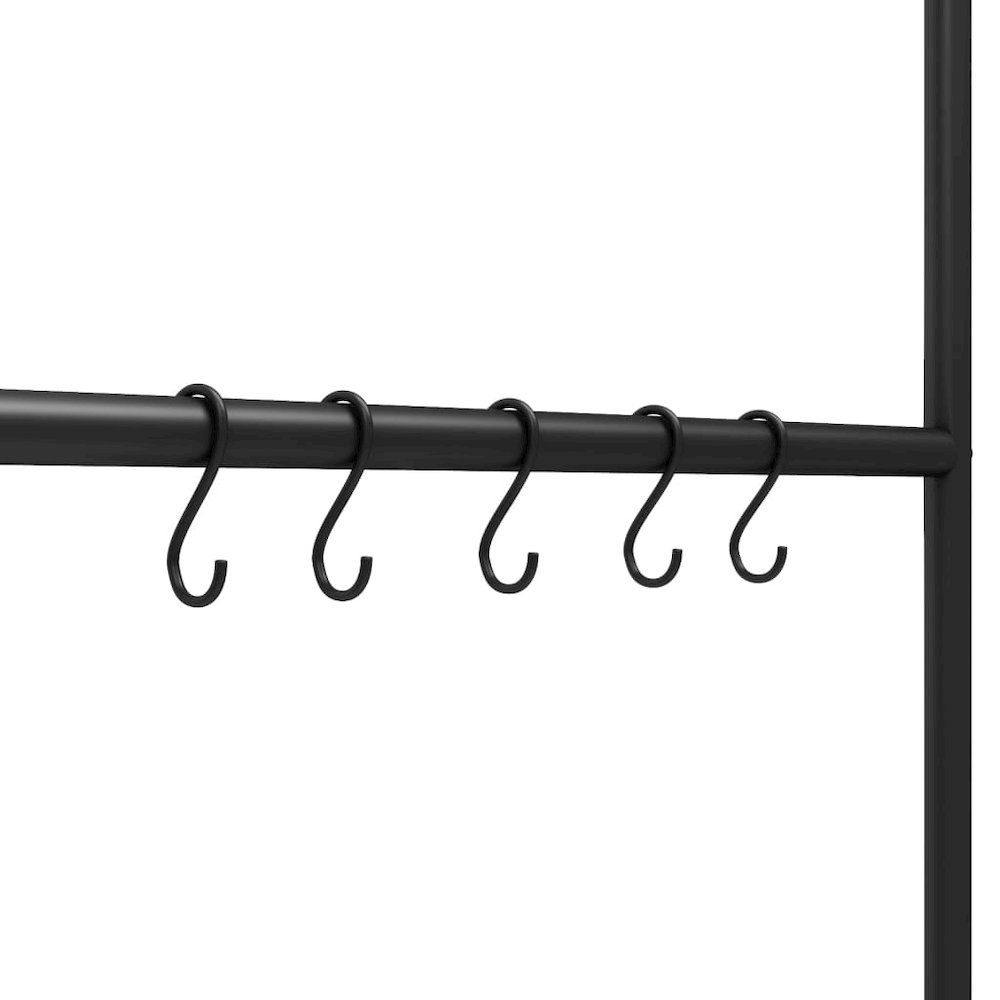 Towel Rack Black Iron Hooks Towel Rack Rectangular Modern. Picture 5