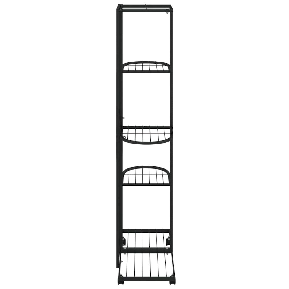 Flower Stand Black Powder-coated iron Tall Rollable. Picture 4