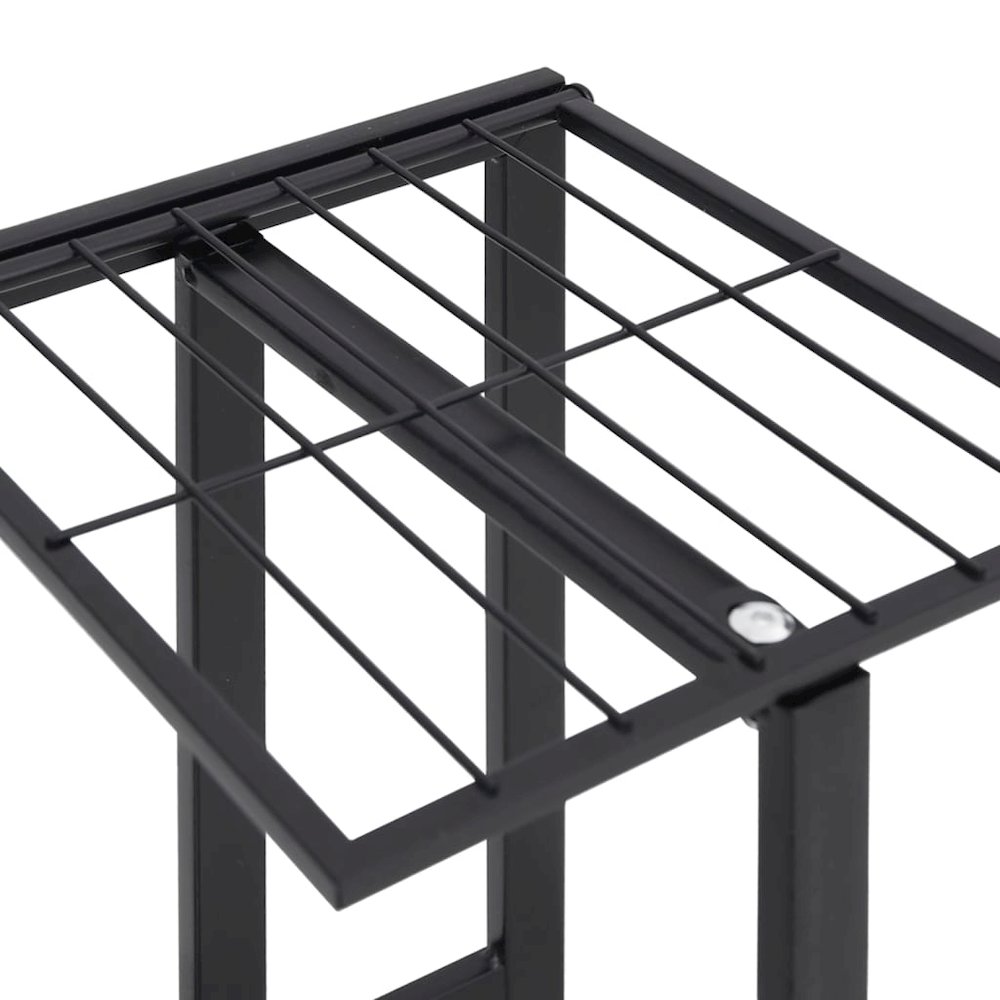 Flower Stand Black Powder-coated iron Tall Rollable. Picture 6