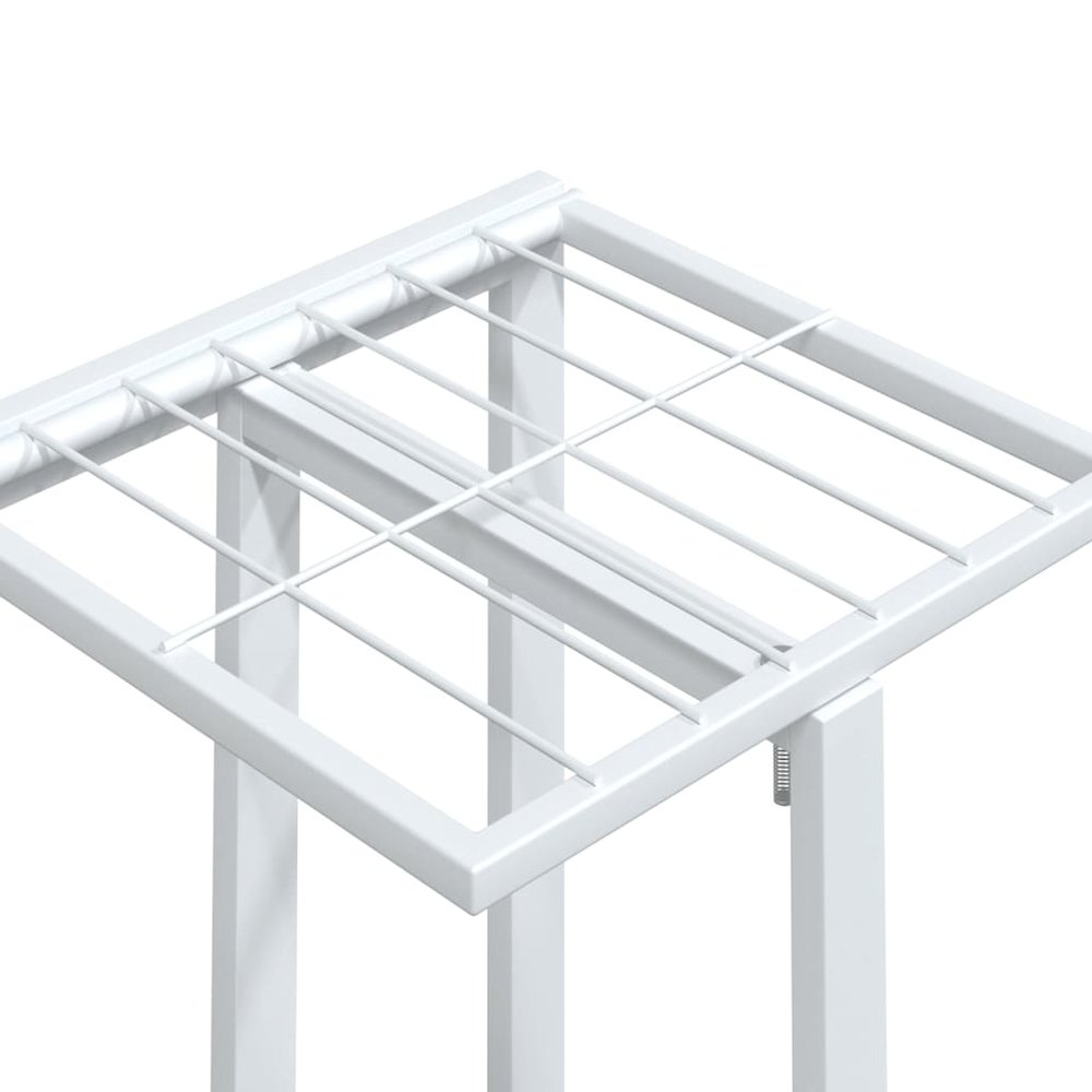 Flower Stand White Iron Tall Rollable Flower Stand. Picture 6
