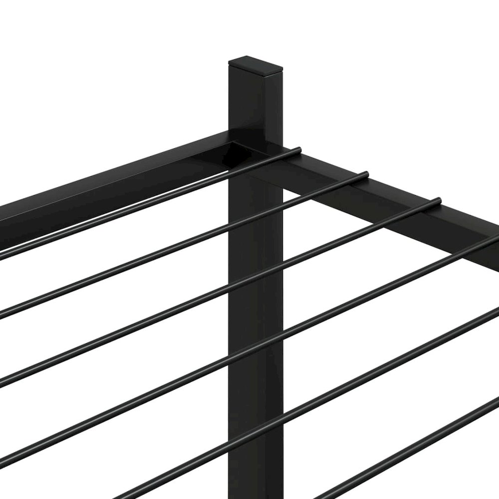 Flower Stand Black Powder-Coated Iron Tall Rollable. Picture 5