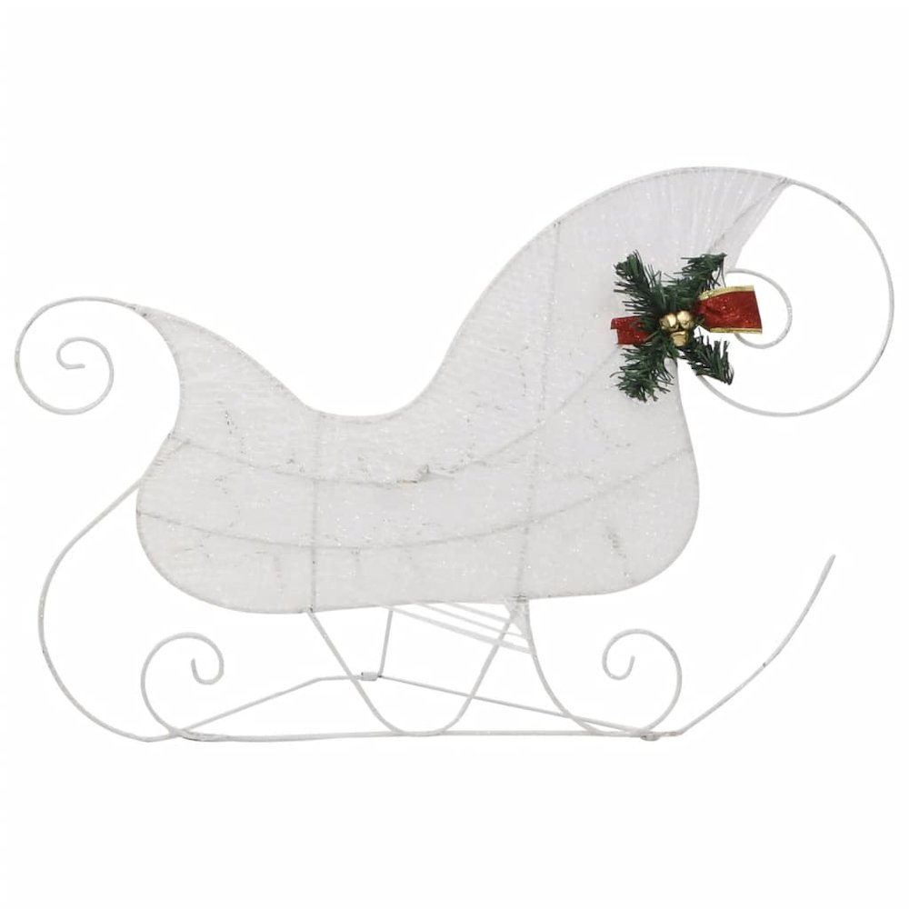 Reindeer And Sleigh Christmas Decoration Set of 4 White Mesh, Metal. Picture 11