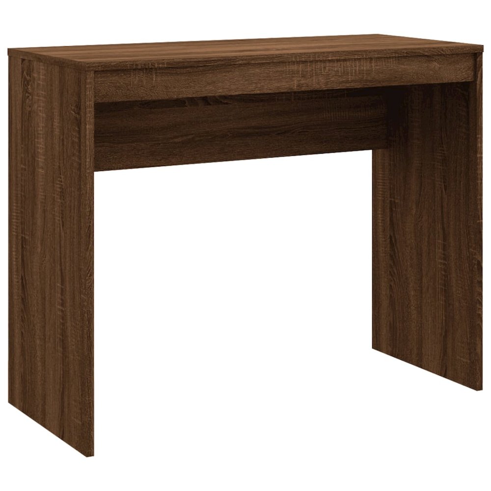 Desk Brown oak Engineered wood Small Modern Desk Rectangular. Picture 2