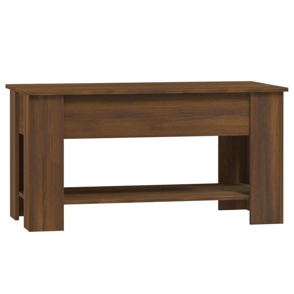 Coffee Table Brown Oak 39.8"x19.3"x20.5" Engineered Wood. Picture 3