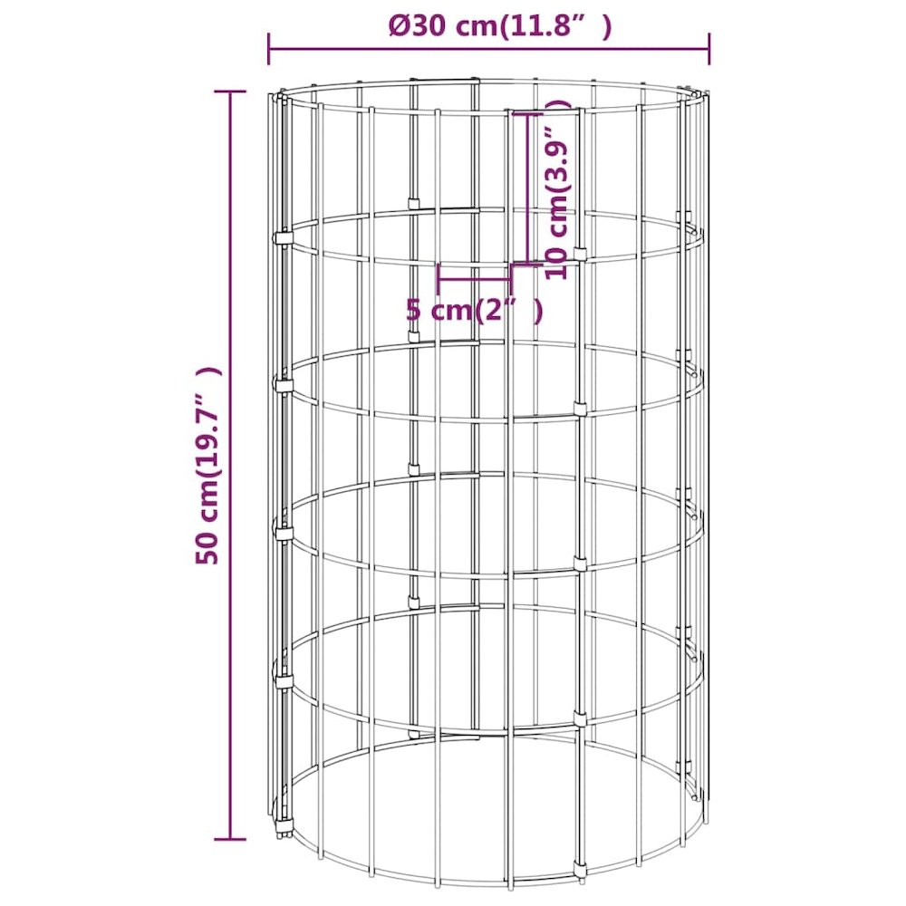 Gabion Raised Bed Silver Galvanized steel Medium Durable. Picture 7
