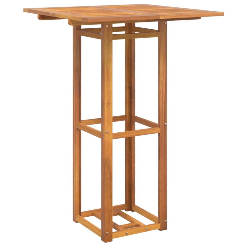 Bistro Table Natural Solid Acacia wood Tall Simple Square. Picture 2