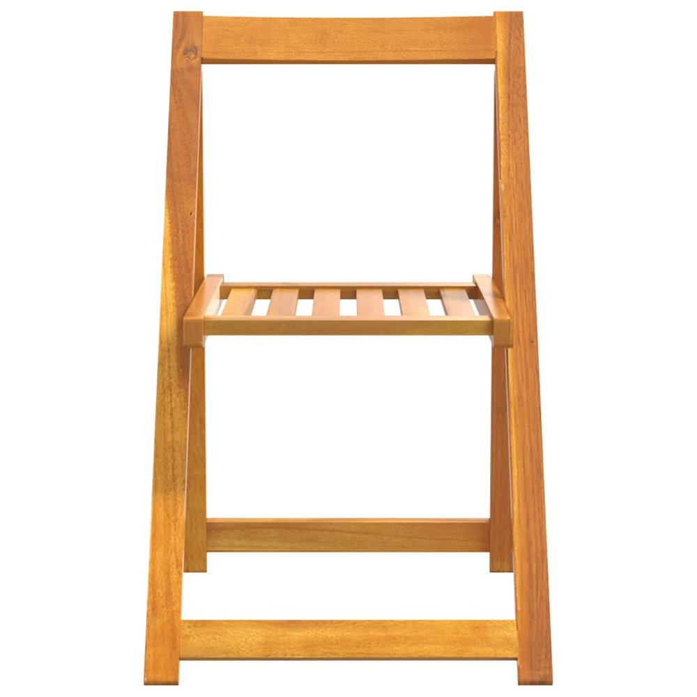 Garden Chair Set of 4 Natural Wood Solid Acacia Wood Standard. Picture 4