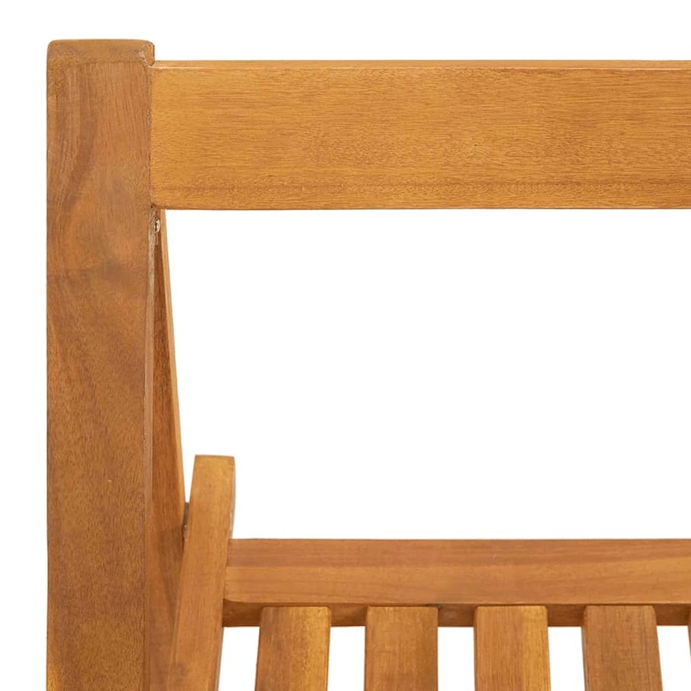 Garden Chair Set of 4 Natural Wood Solid Acacia Wood Standard. Picture 8