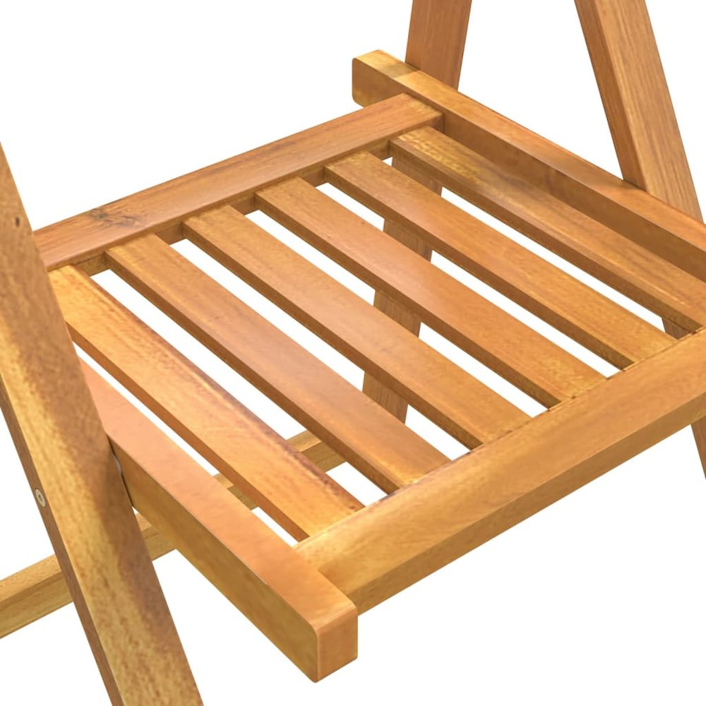 Garden Chair Set of 4 Natural Wood Solid Acacia Wood Standard. Picture 9