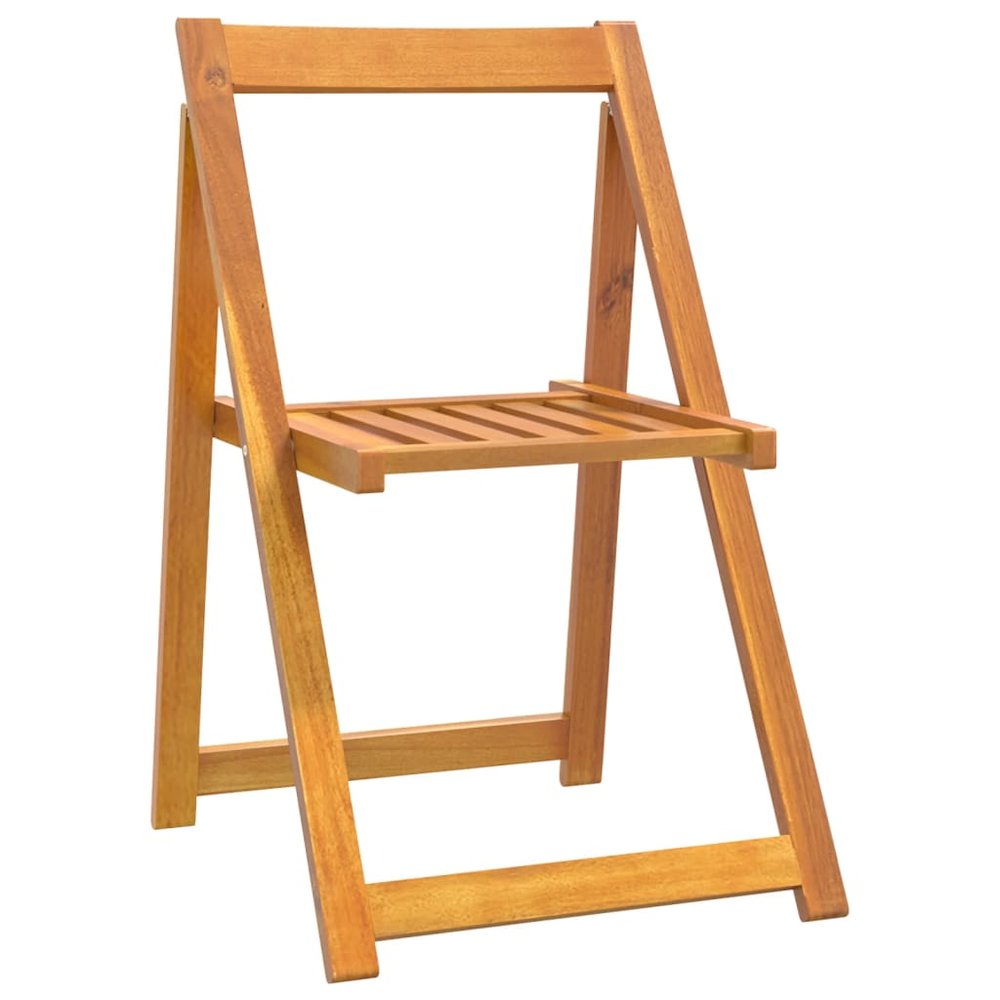 Garden Chair Set of 6 Brown Solid Acacia Wood Medium Foldable. Picture 3