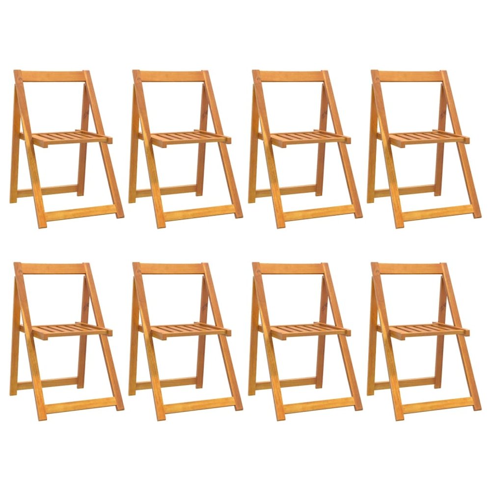 Folding Garden Chairs 8 pcs Solid Wood Acacia. Picture 2