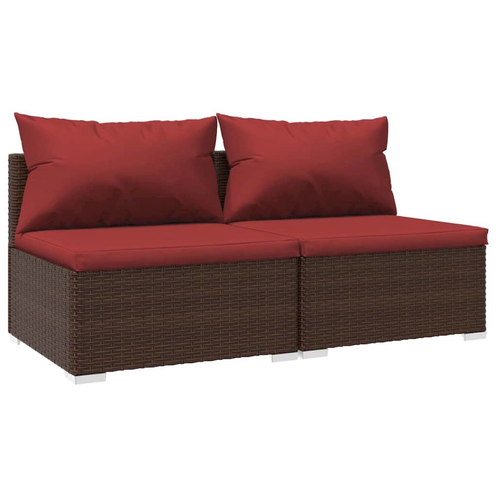 Garden Lounge Set Brown and Cinnamon Red. Picture 2