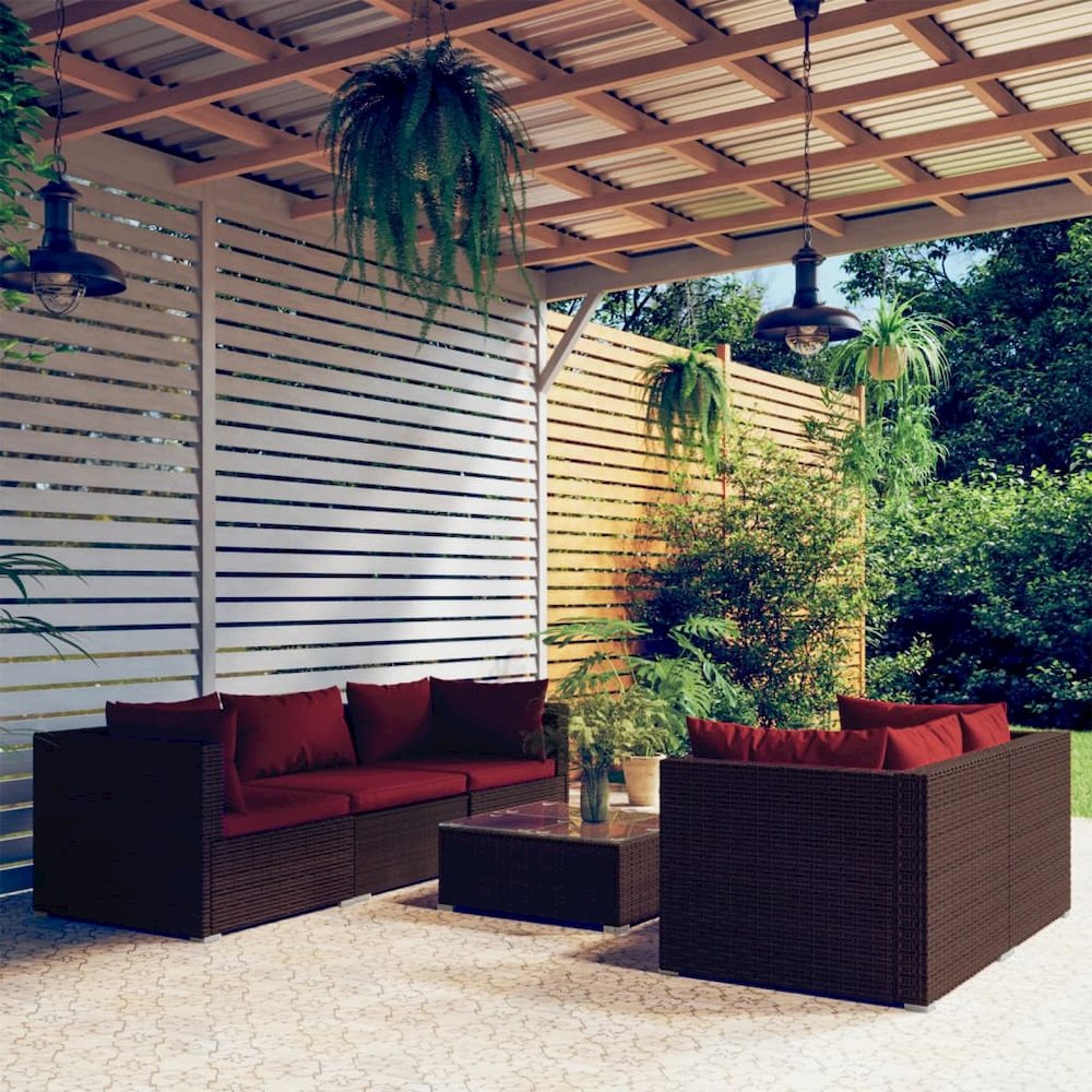 Garden Lounge Set Brown. Picture 1