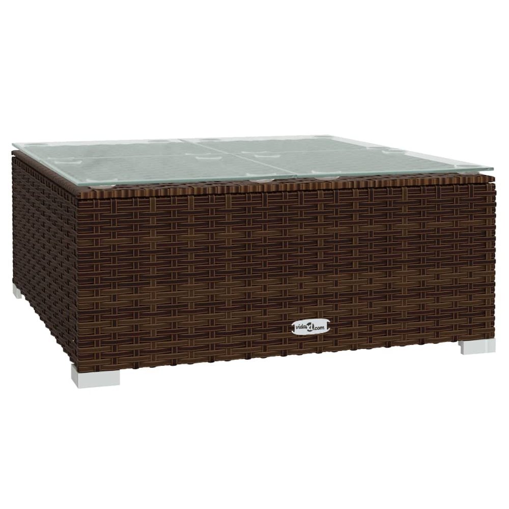 Garden Lounge Set Brown PE rattan 9-piece set Modular. Picture 5