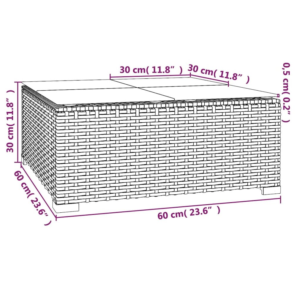 Garden Lounge Set Brown PE rattan 9-piece set Modular. Picture 9
