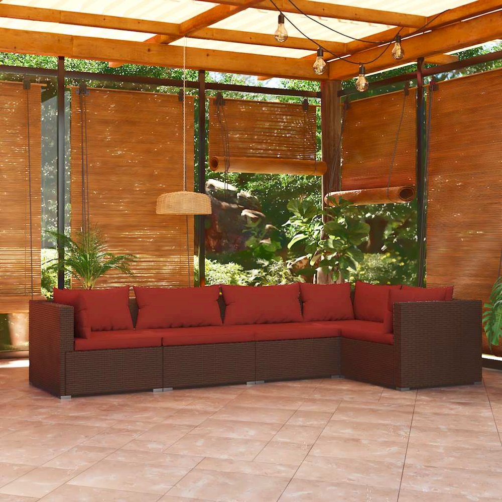Garden Lounge Set Brown. Picture 2