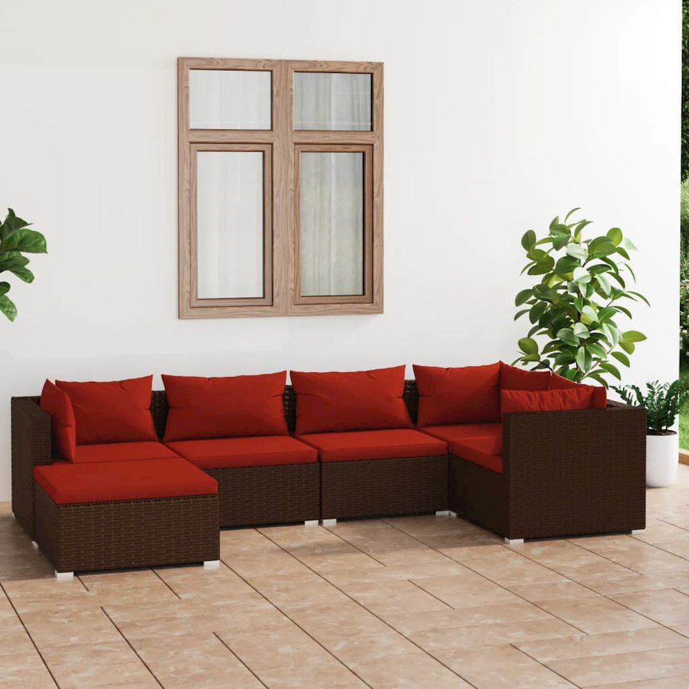Garden Lounge Set Brown, Cinnamon Red. Picture 1