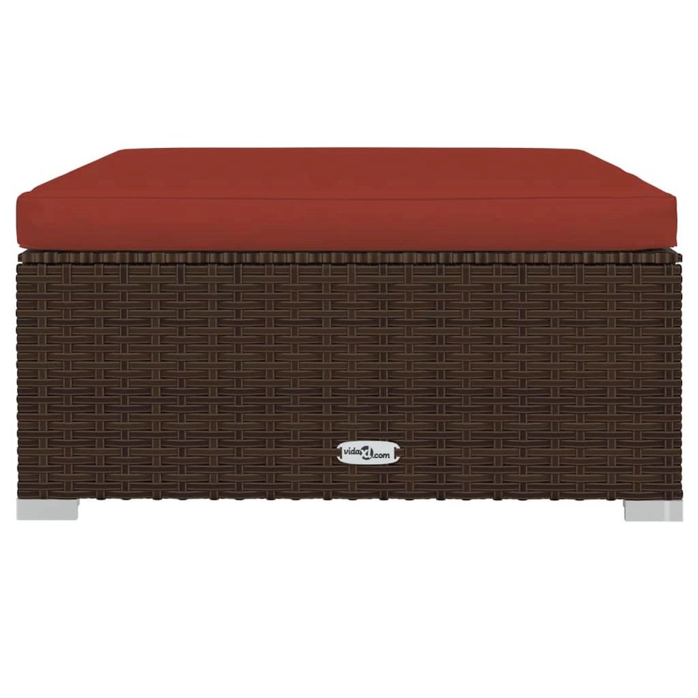 Patio Lounge Set Brown PE Rattan Large Modular. Picture 8