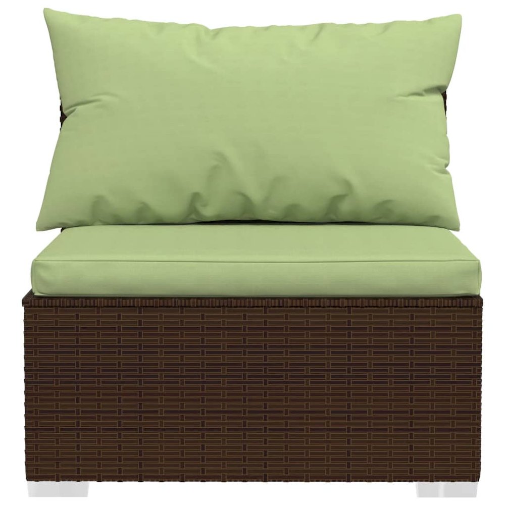 Outdoor Lounge Set Brown PE rattan, powder-coated steel Large. Picture 5
