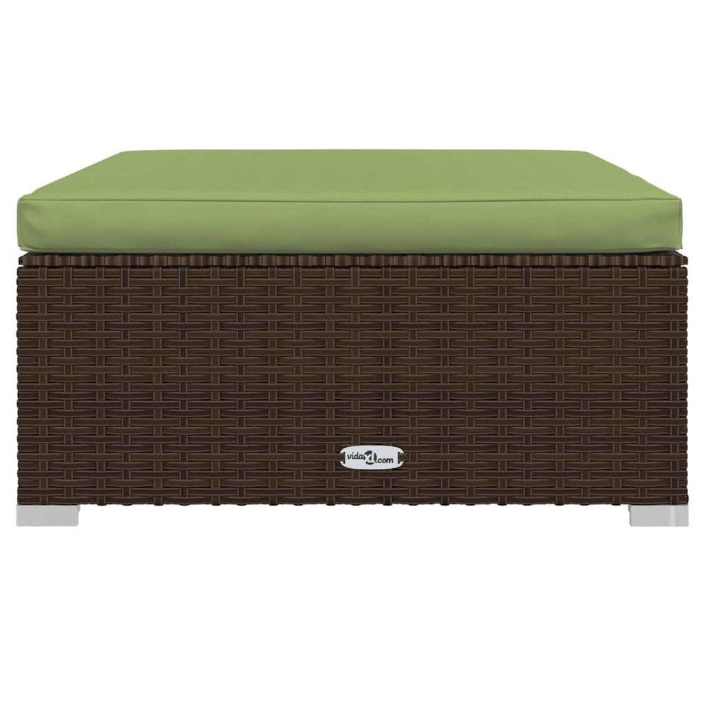 Outdoor Lounge Set Brown PE rattan, powder-coated steel Large. Picture 8