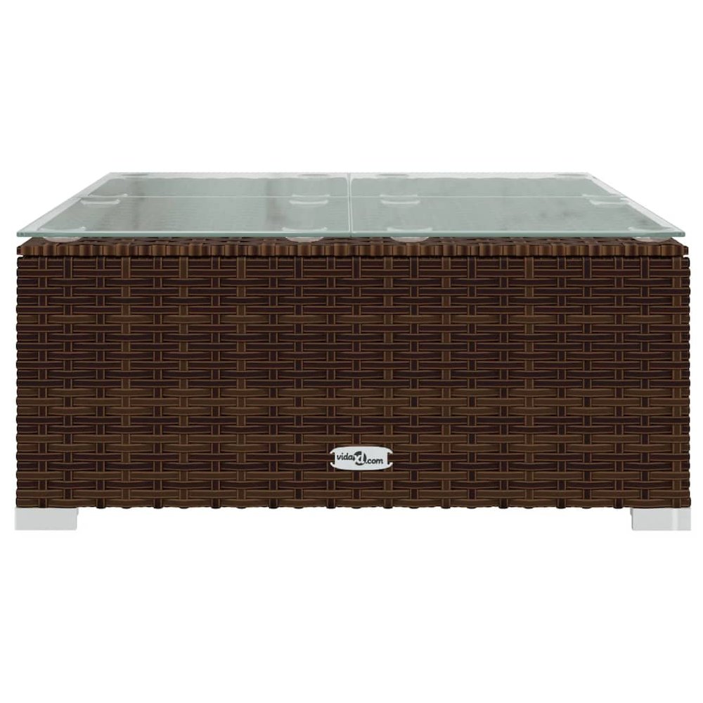 Outdoor Lounge Set Brown PE rattan, powder-coated steel Large. Picture 9