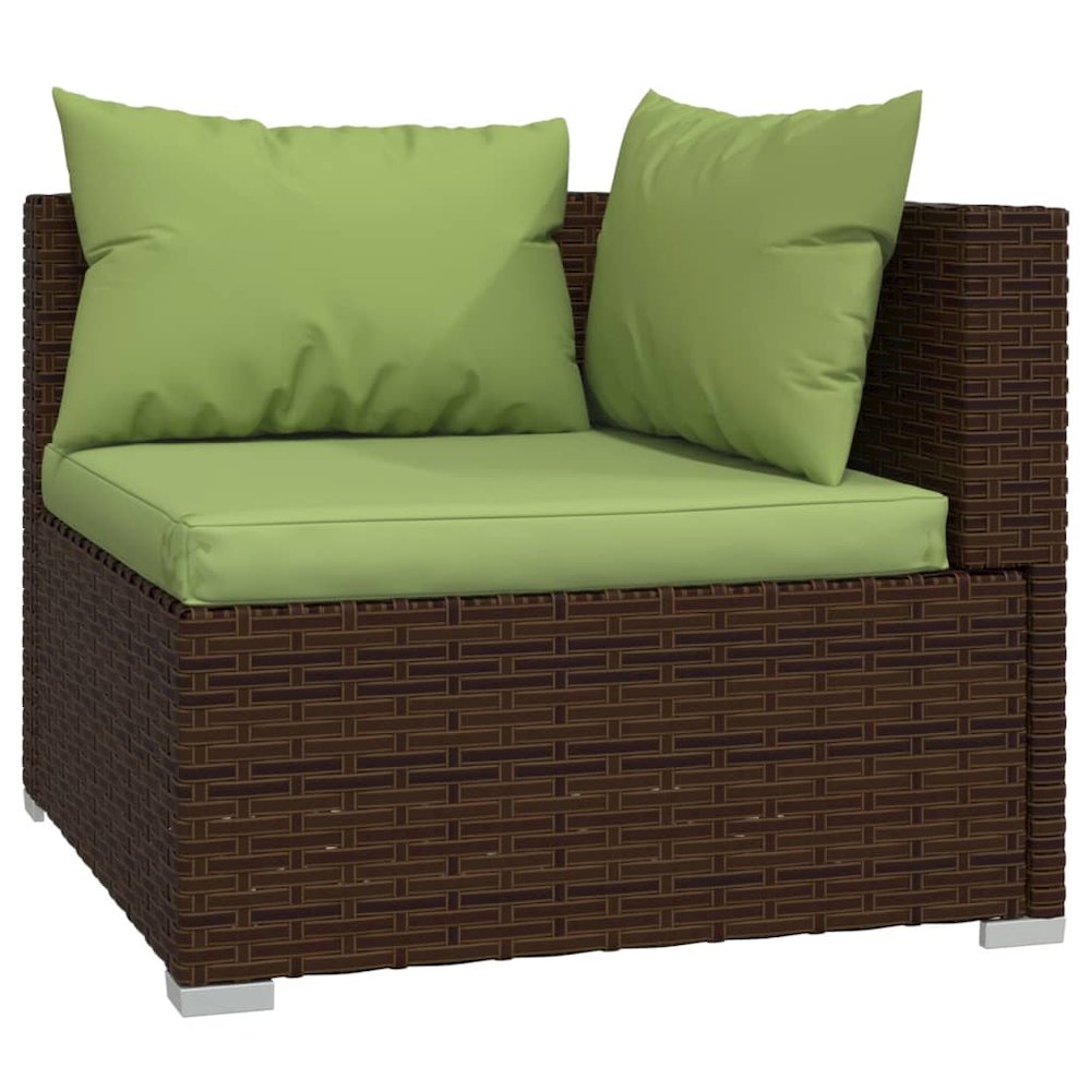 Garden Lounge Set Brown, Green. Picture 4