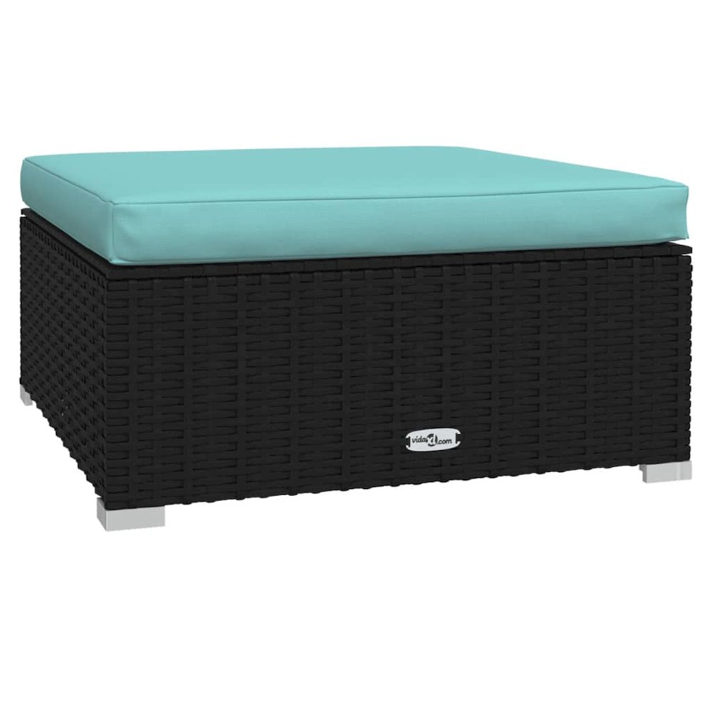 Garden Lounge Set Black and Water Blue. Picture 7