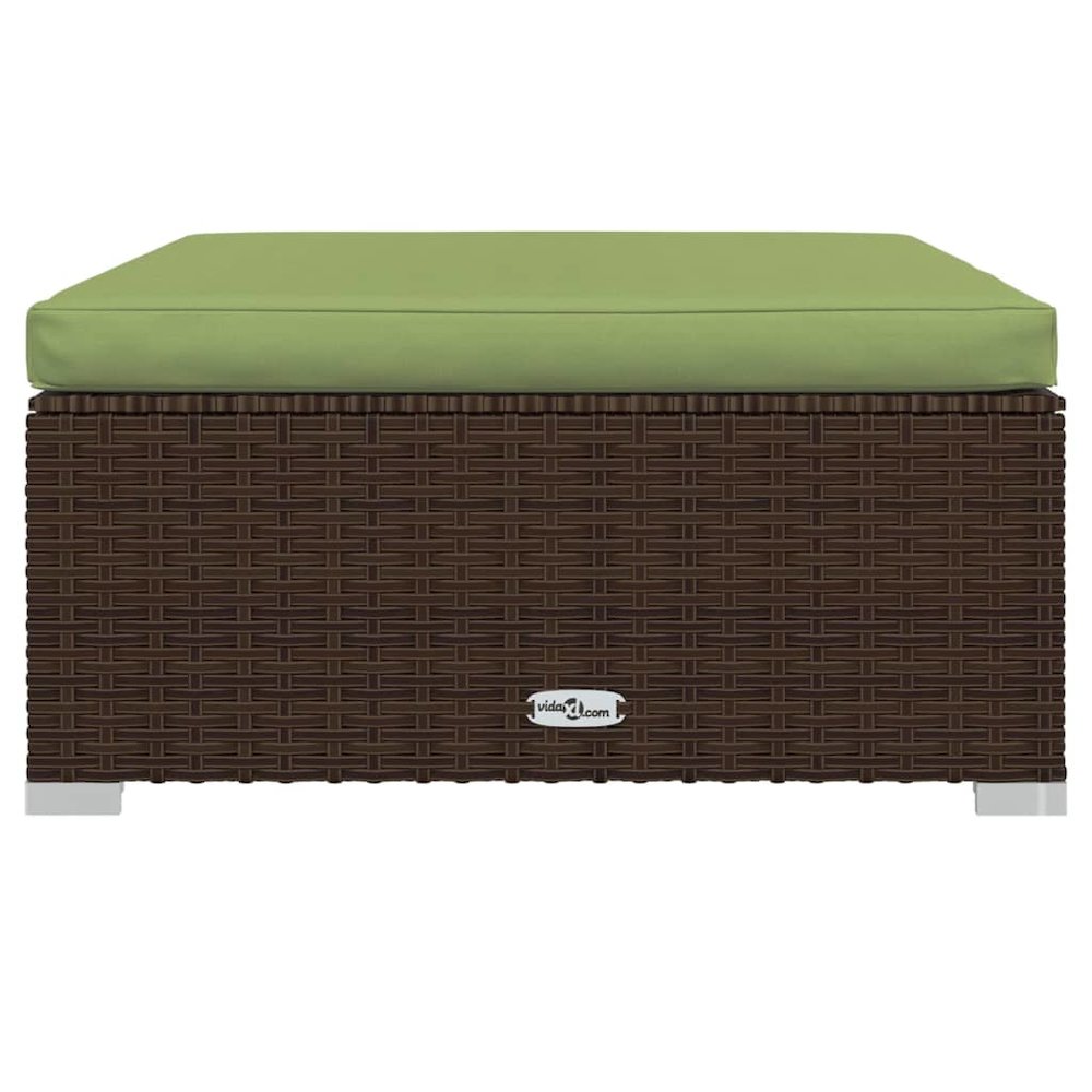 Garden Lounge Set Brown PE rattan, Powder-coated steel, Plastic. Picture 8
