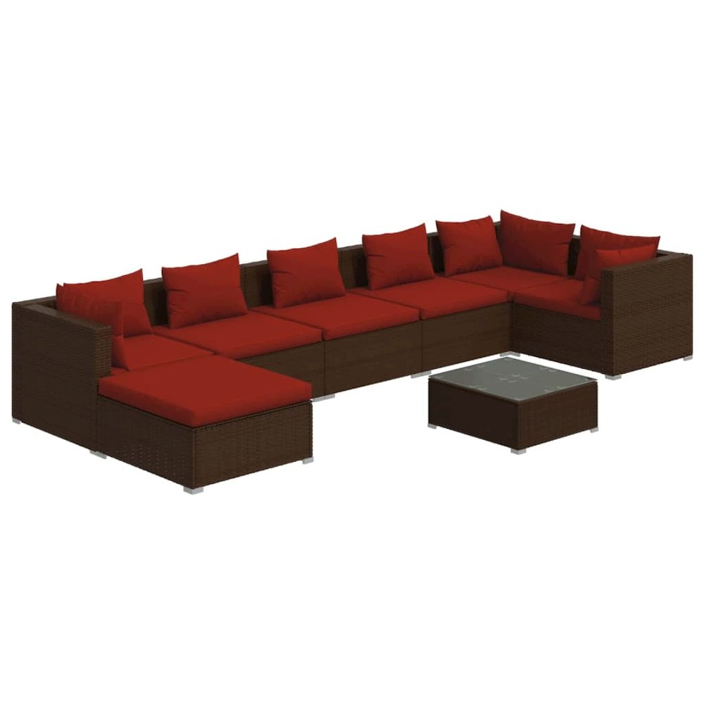 Garden Lounge Set Brown PE rattan Large Modular. Picture 2