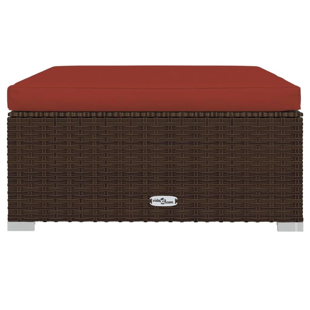 Garden Lounge Set Brown and Cinnamon Red. Picture 7