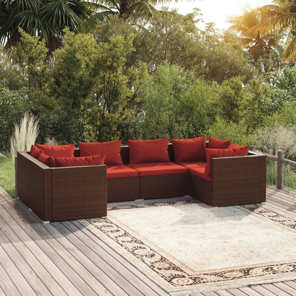Garden Lounge Set Brown, Cinnamon Red. Picture 1