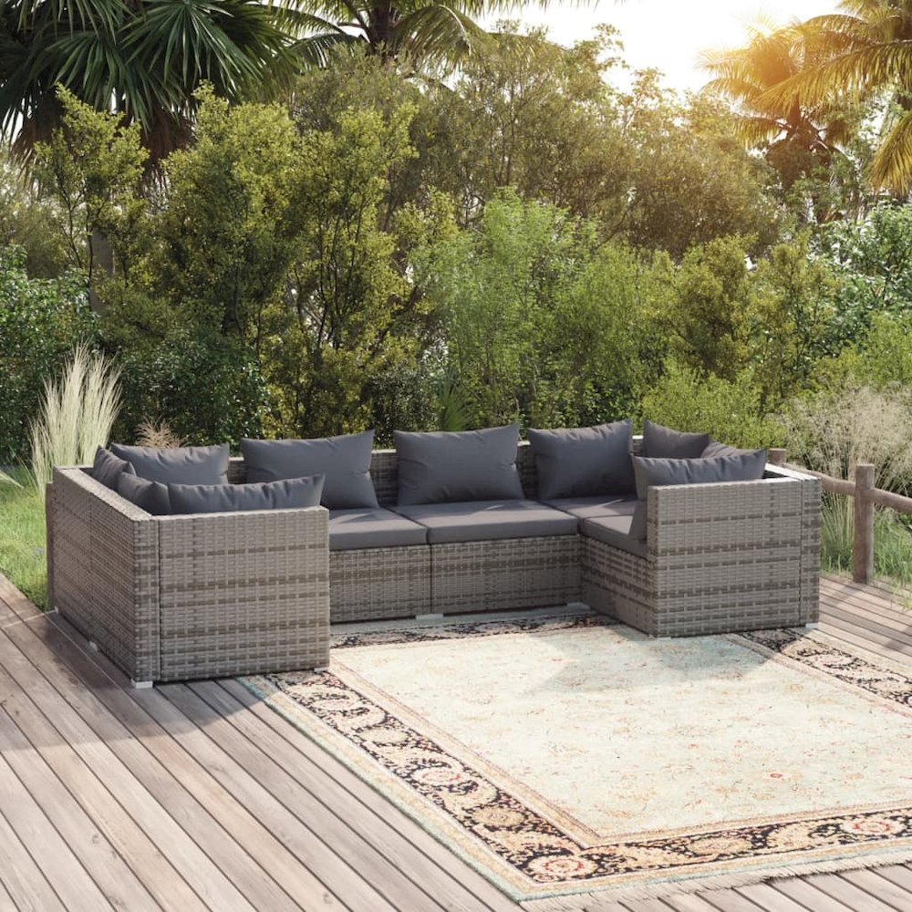 Garden Lounge Set Grey, Anthracite. Picture 1