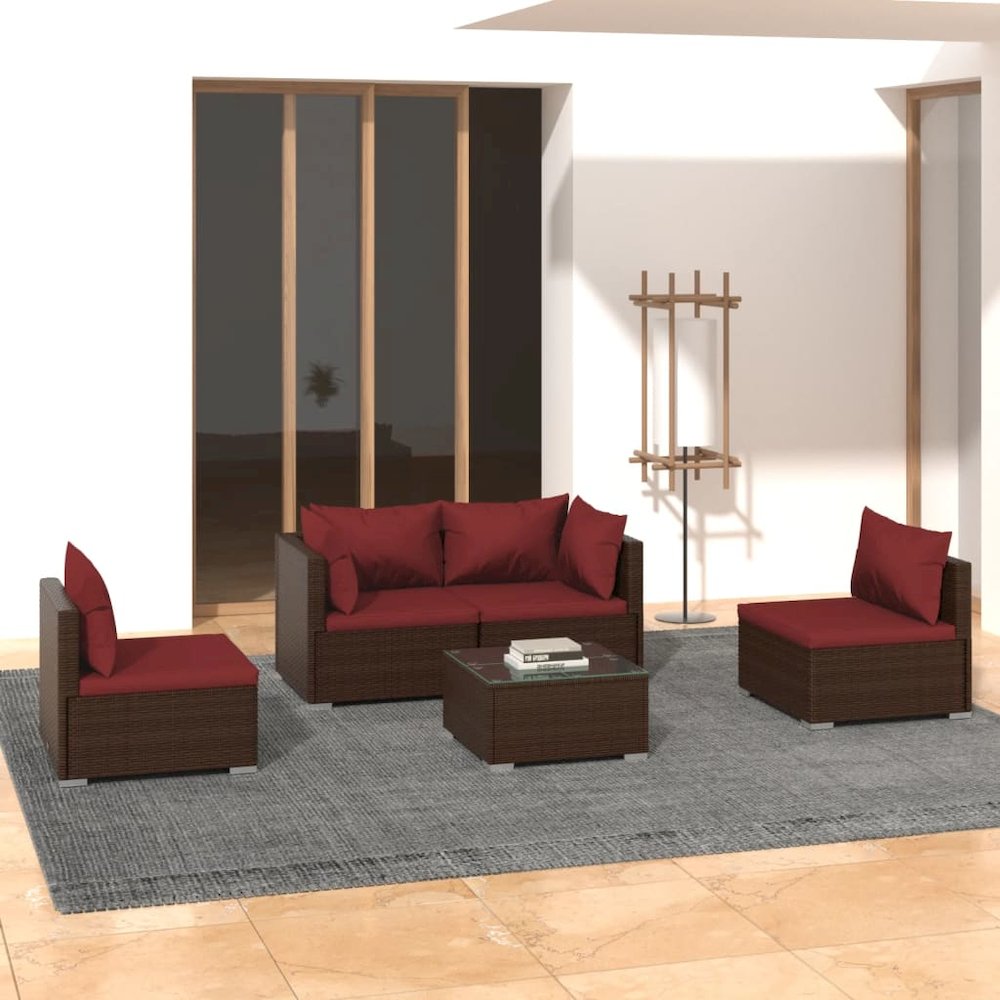 Garden Lounge Set Brown, Cinnamon red. Picture 1