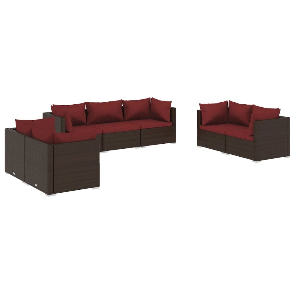 Garden Lounge Set Brown PE rattan Medium Modular. Picture 2