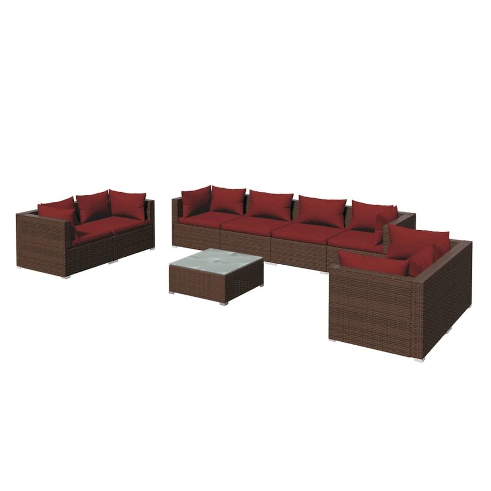 Garden Lounge Set Brown PE rattan Large Modular. Picture 2