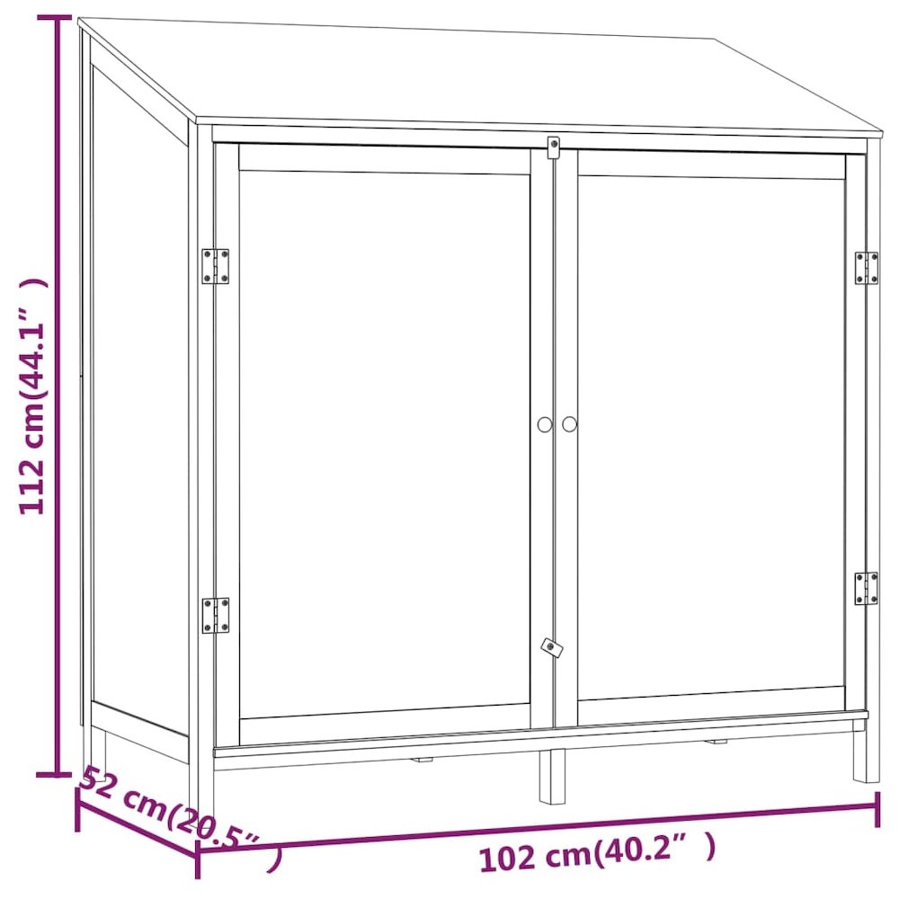 Garden Shed Natural Wood Solid Fir Wood Medium Garden Shed. Picture 7