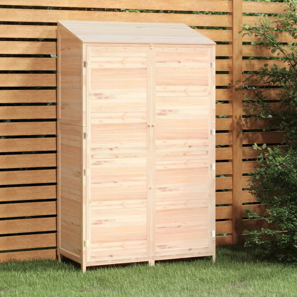 Garden Shed Natural Fir Wood Solid Fir Wood 40.2x20.5x68.7 in. Picture 1