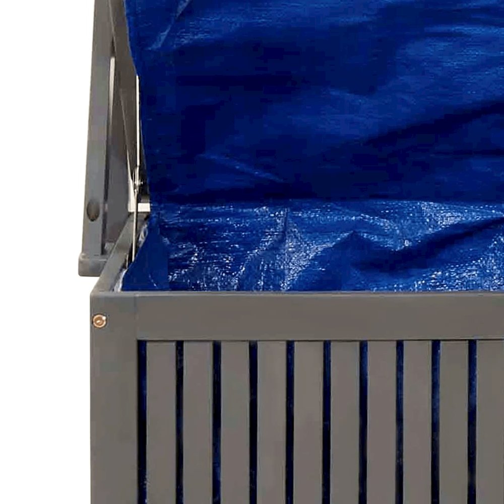 Storage Box Grey Solid Acacia wood Large Storage Box. Picture 8