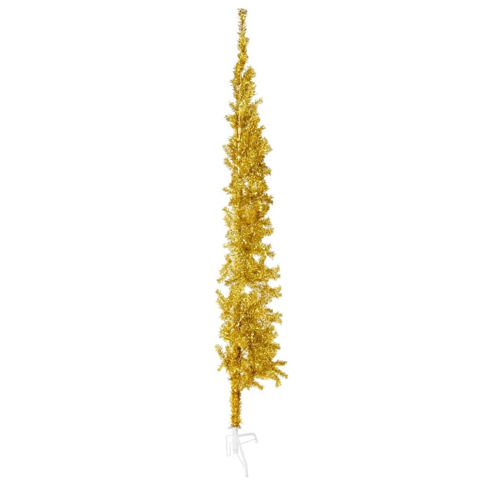 Slim Artificial Half Christmas Tree Gold PVC Skinny. Picture 3