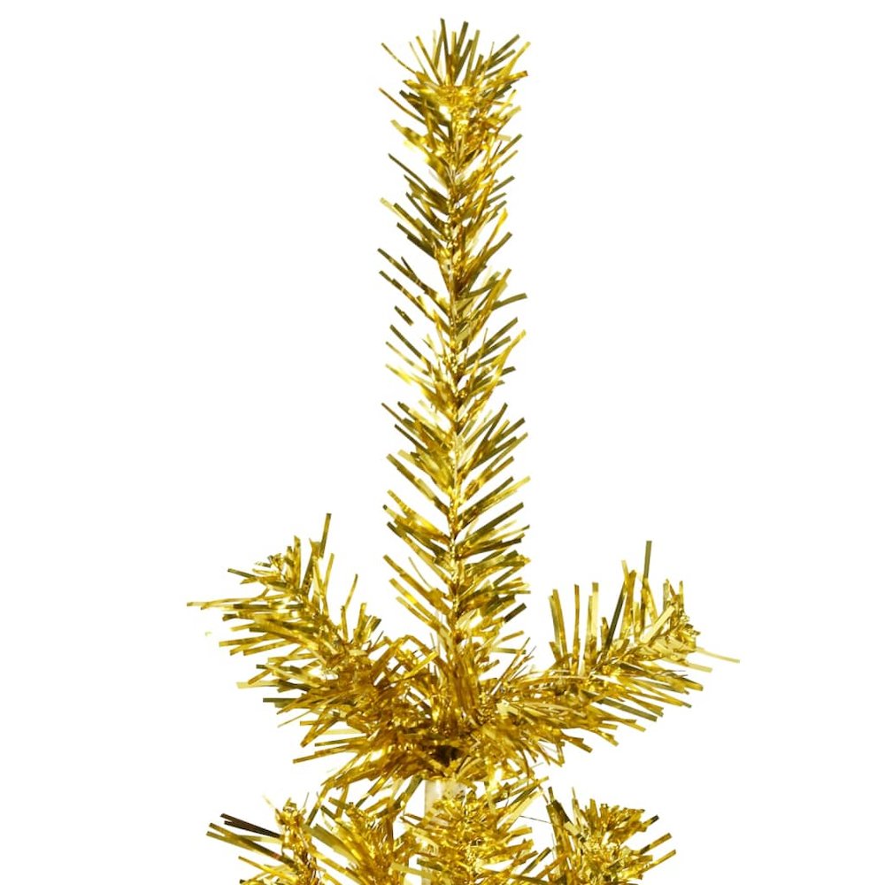 Slim Artificial Half Christmas Tree Gold PVC Skinny. Picture 4