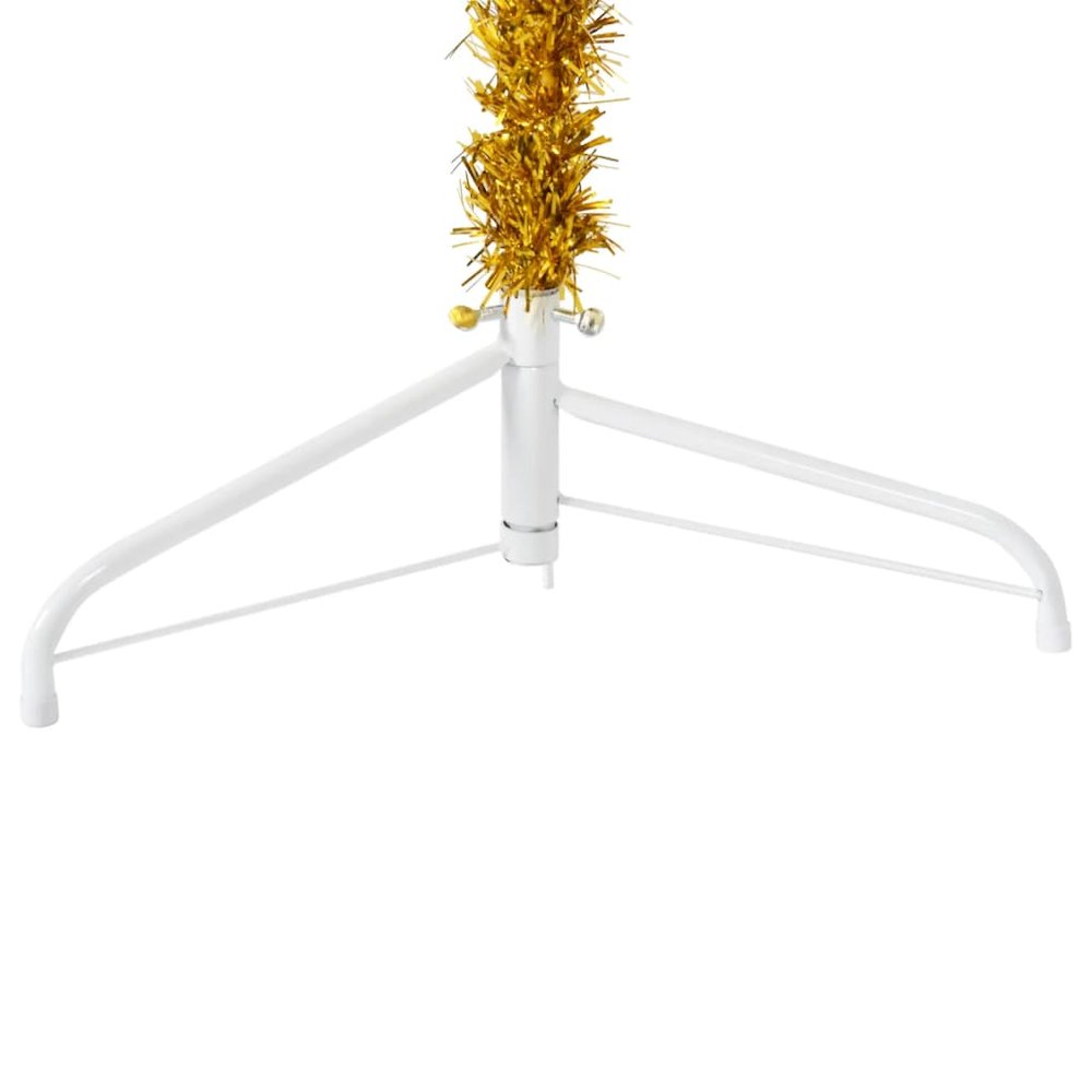 Slim Artificial Half Christmas Tree Gold PVC Skinny. Picture 5