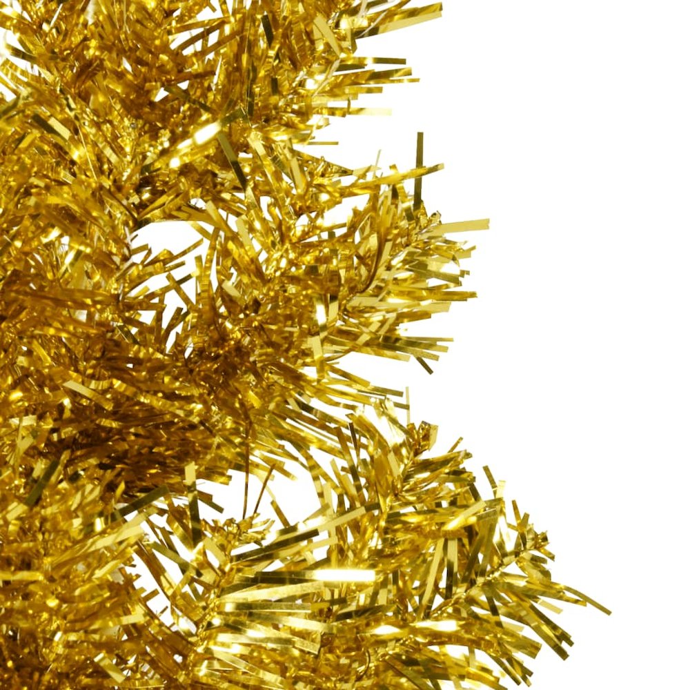 Slim Artificial Half Christmas Tree Gold PVC Skinny. Picture 6