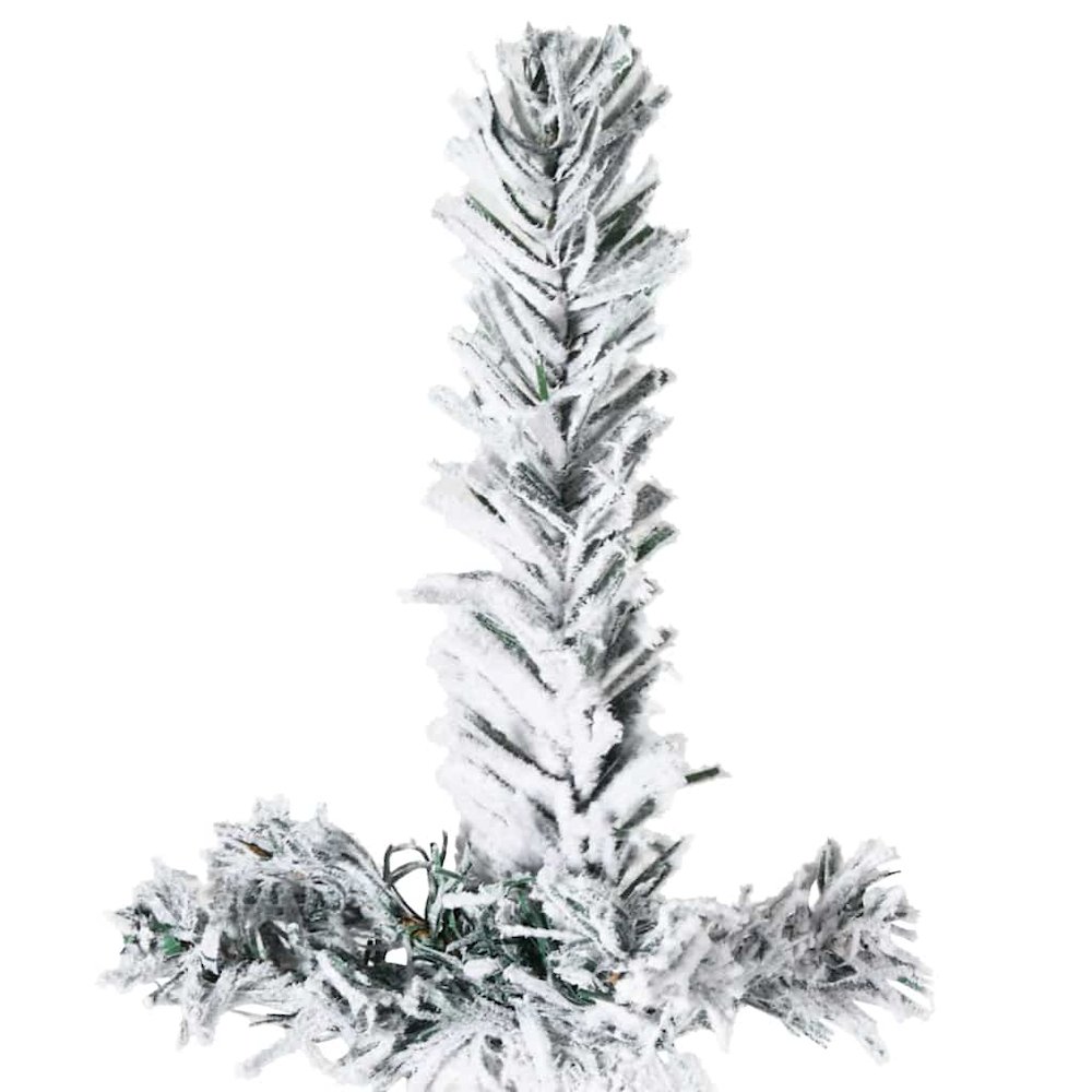 Slim Artificial Half Christmas Tree Green and white PVC, Steel. Picture 7