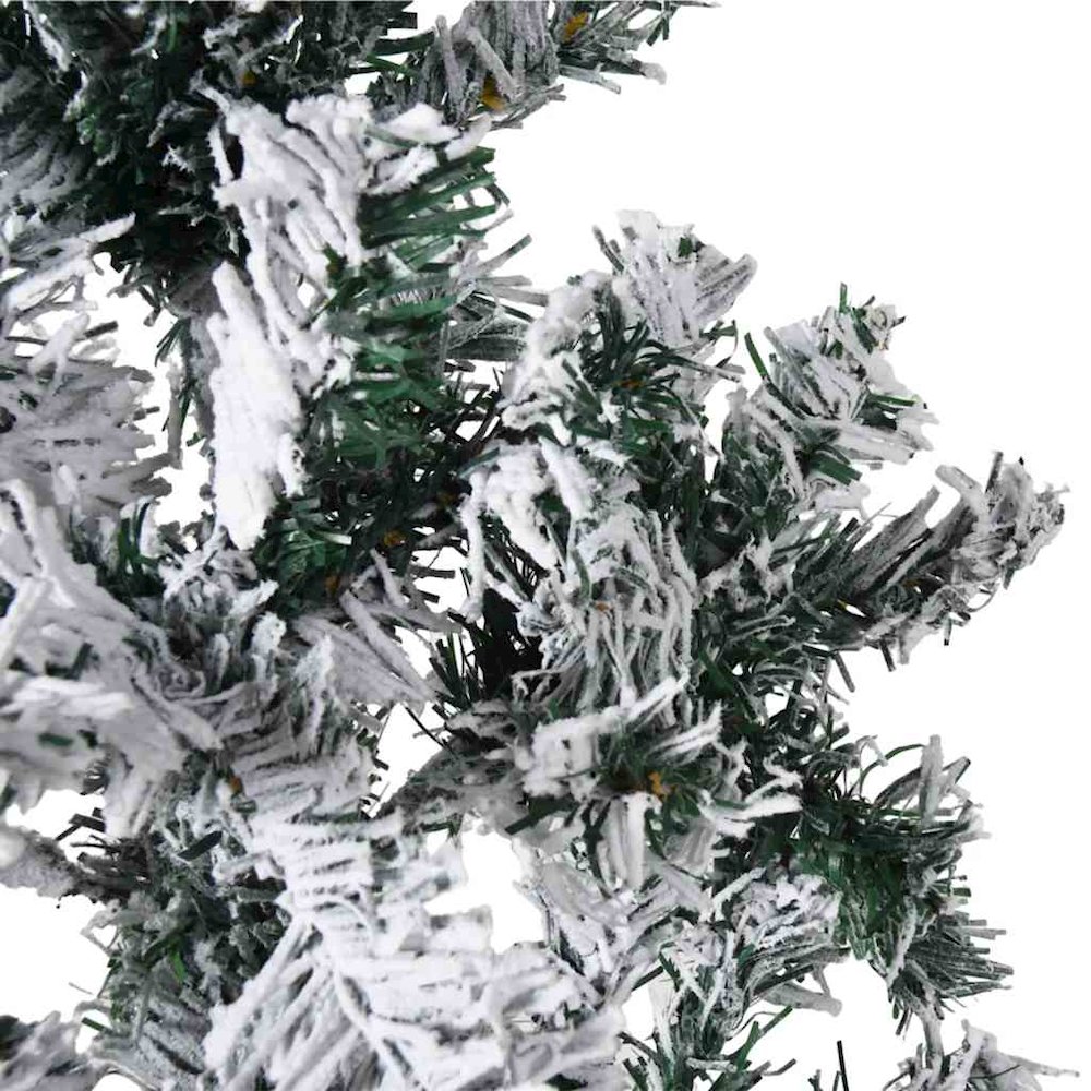Slim Artificial Half Christmas Tree Green and white PVC, Steel. Picture 8