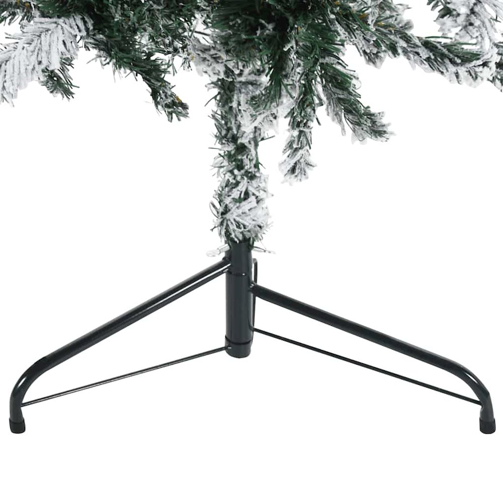 Slim Artificial Half Christmas Tree Green and white PVC, Steel. Picture 9
