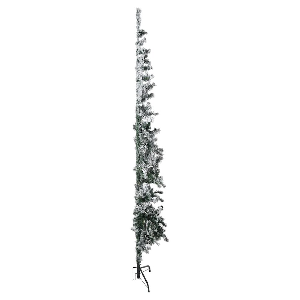 Artificial Half Christmas Tree Green and white PVC, steel. Picture 2