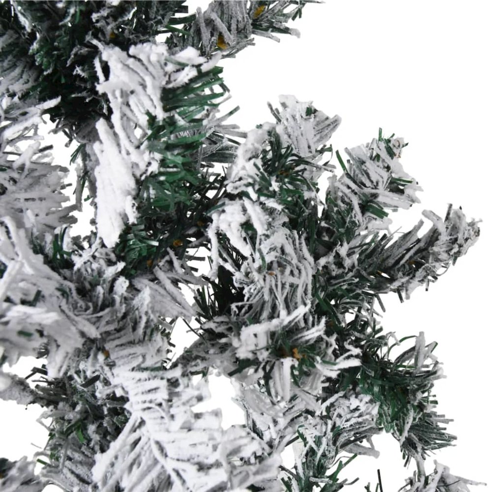 Artificial Half Christmas Tree Green and white PVC, steel. Picture 5