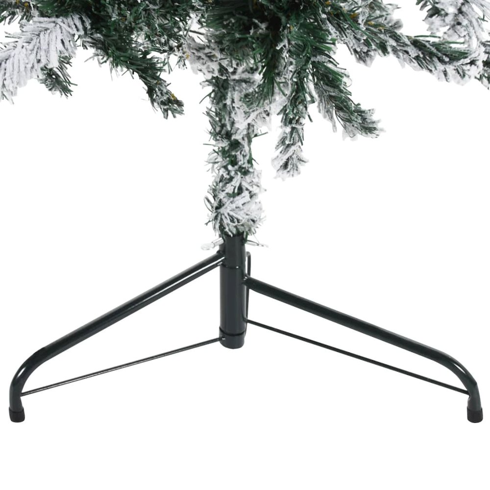 Artificial Half Christmas Tree Green and white PVC, steel. Picture 6