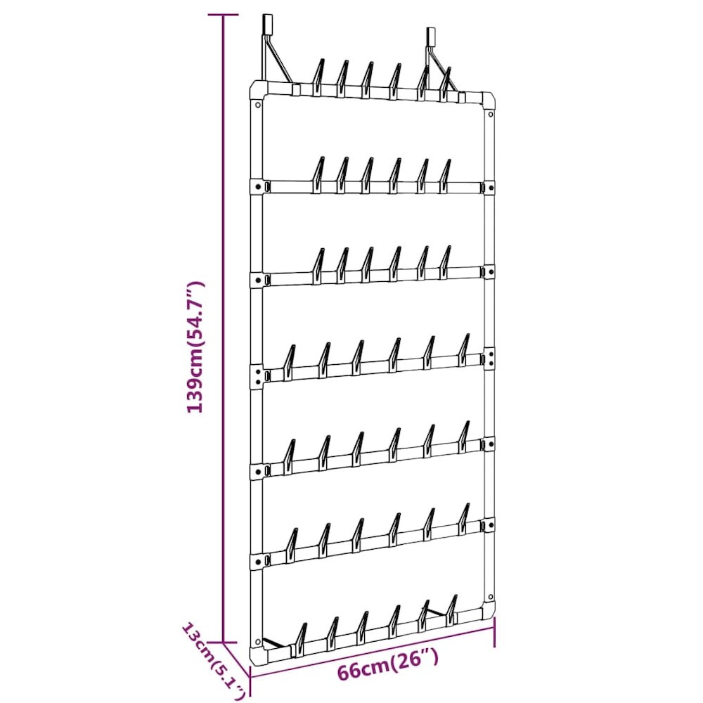 Hanging Shoe Rack Silver. Picture 6