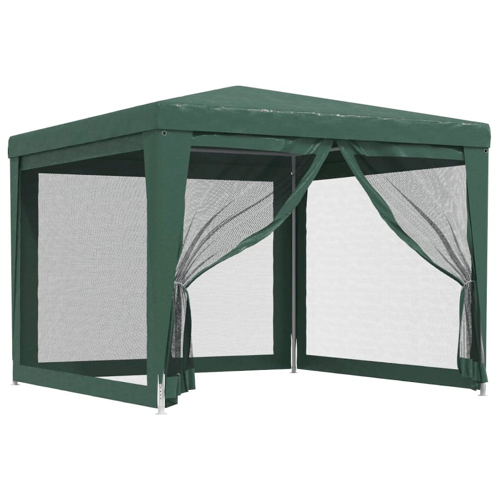 Party Tent with 4 Mesh Sidewalls Green 9.8'x9.8' HDPE. Picture 2